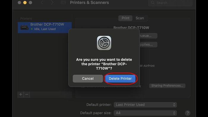 Cách ngắt kết nối máy in với MacBook - Bước 4